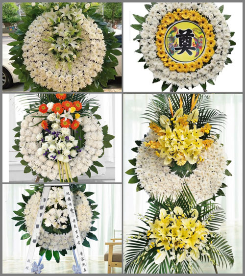 河南信阳光山县白雀园镇沿河村花圈速递